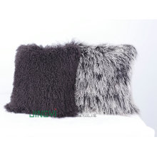 Atacado Macio Tibetano Mongolian Lamb Fur Lã Capa de Almofada